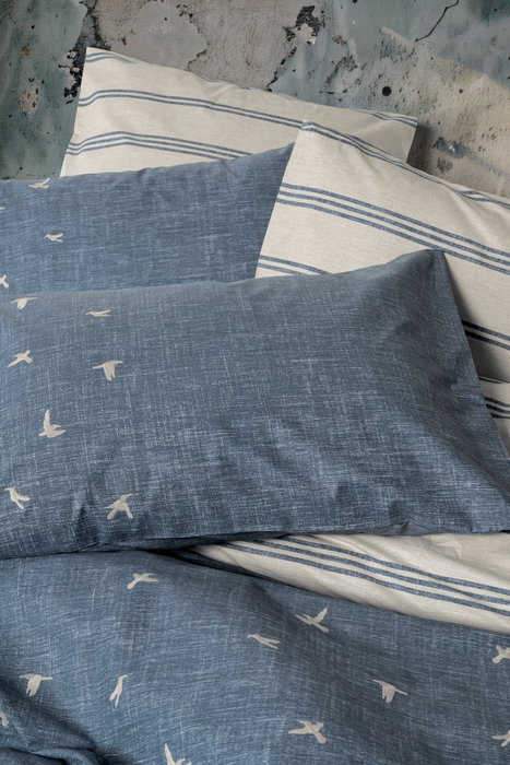 L'essentiel linge de maison Ceria - Azul oscuro, Juego de funda de edredón doble L'essentiel linge de maison Ceria - Azul oscuro, Juego de funda de edredón doble
